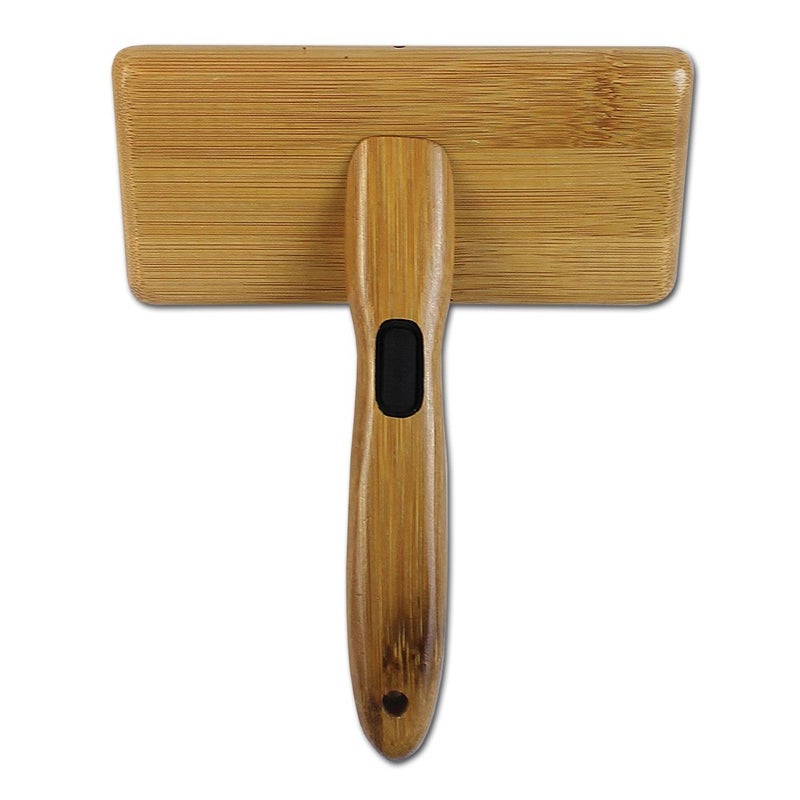 Alcott Bamboo Groom Slicker Brush with Stainless Steel Pins for Pets, Large, Brown - Image 3